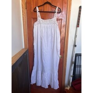 J. Crew Athena Elegant White Lace Maxi Dress